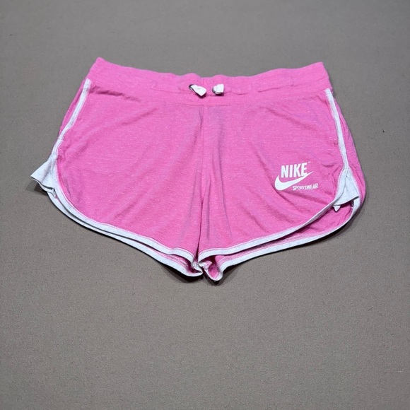 Nike Women's Sport Shorts in Pink with White Accents - Picture 1 of 6
